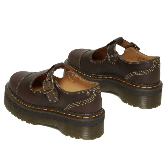Dr Martens Bethan Mary Jane Arc Crazy Horse Brown Leather size 11 NEW Platform - Picture 5 of 5